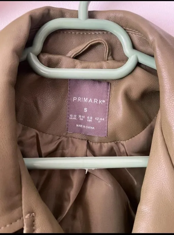 Geacă din piele Primark EU 36 | Khaki, Fără glugă, Piele ecologică - Image 4