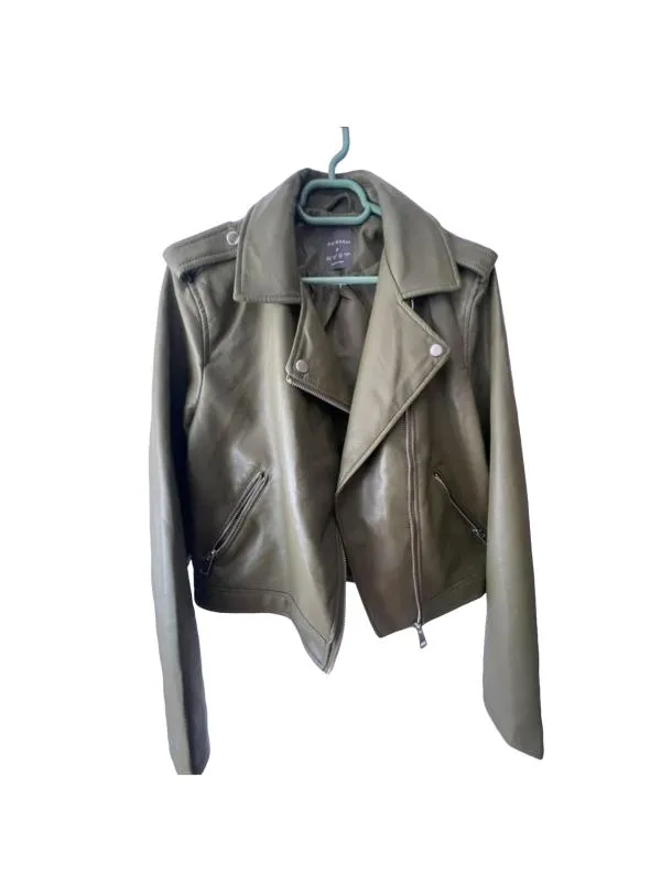 Geacă din piele Primark EU 36 | Khaki, Fără glugă, Piele ecologică