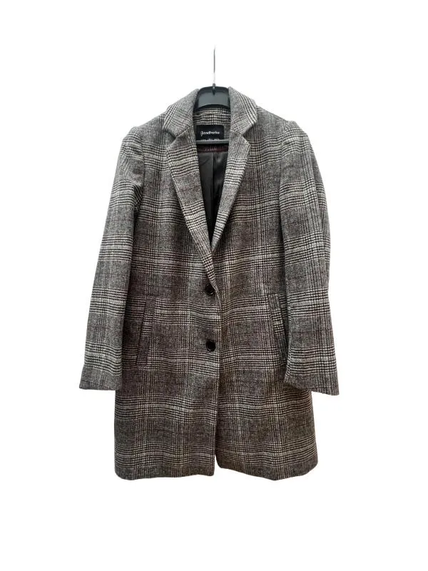 Palton din lână Stradivarius S | Gri, Fără glugă, Abstract & Color Block, Lână