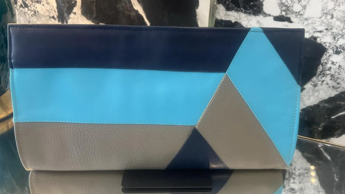 Geantă tip plic Arpel | Multicolor, Abstract & Color Block, Piele naturală - Image 9