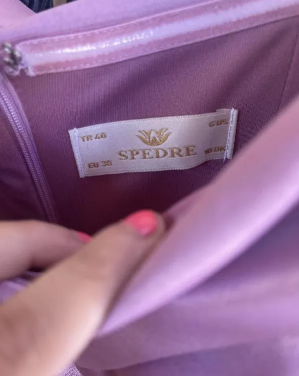 Rochie de seară Spedre EU 38 | Mov, Maxi, Fără mâneci, Plus size, Volane - Image 4