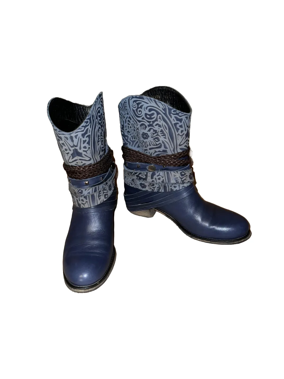 Ghete No Brand EU 39 | Albastru, Piele naturală