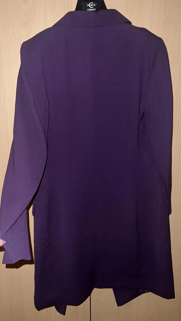 Rochie de seară Reserved EU 36 | Mov, Midi, Mânecă lungă, Monocrom, Poliester - Image 4