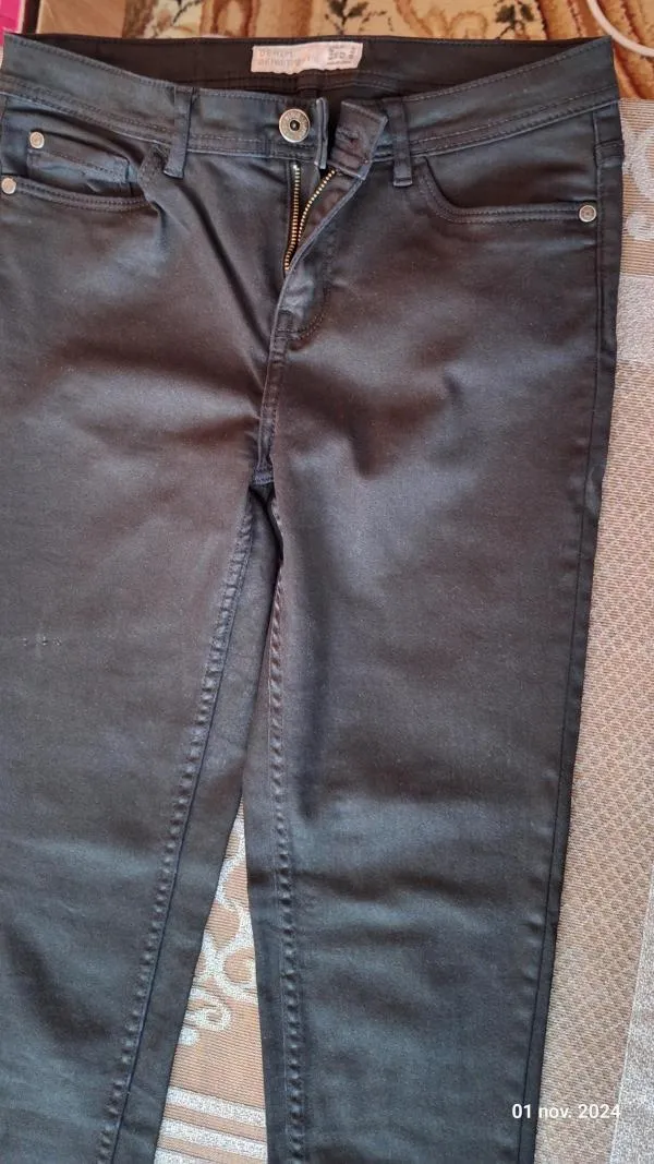 Blugi Denim EU 38 | Negru, Lungi, Talie medie, - Image 4