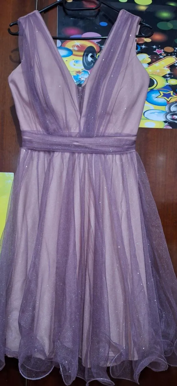 Rochie de ocazie EU 38 | Mov, Midi, Fără mâneci, Volane - Image 6