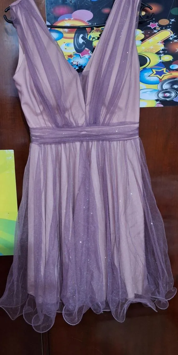 Rochie de ocazie EU 38 | Mov, Midi, Fără mâneci, Volane - Image 7