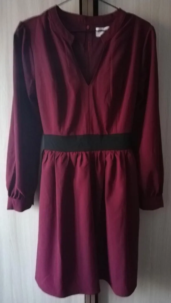 Rochie casual Goldkid London S-M | Burgundy, Mini, Mânecă lungă, Monocrom, Bumbac - Image 7
