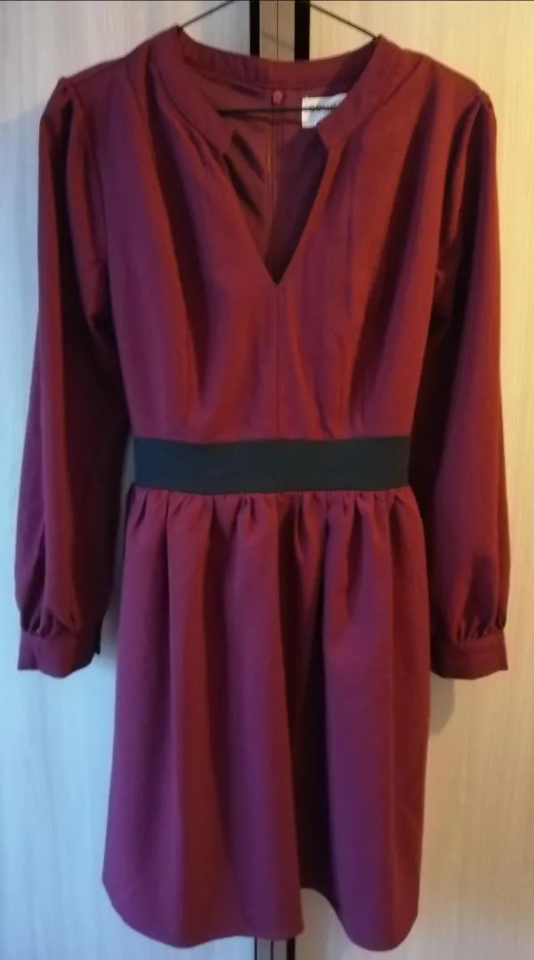 Rochie casual Goldkid London S-M | Burgundy, Mini, Mânecă lungă, Monocrom, Bumbac - Image 2