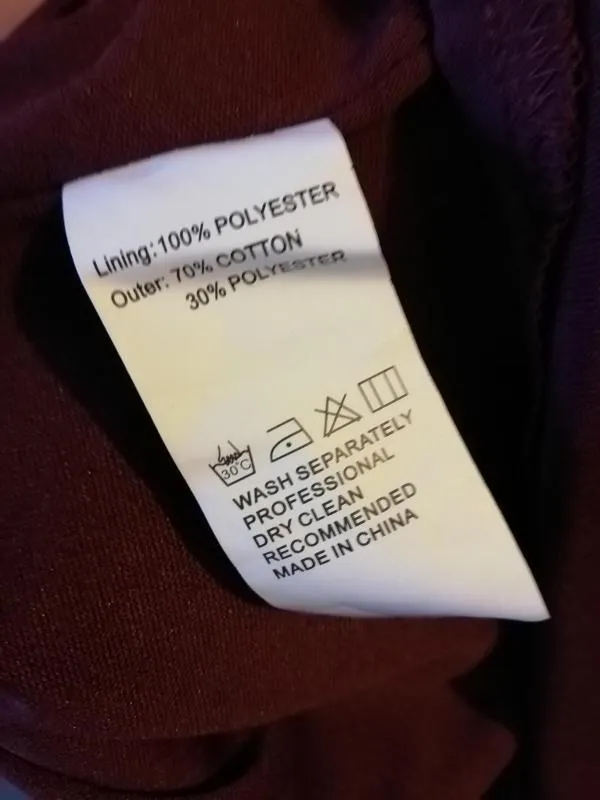 Rochie casual Goldkid London S-M | Burgundy, Mini, Mânecă lungă, Monocrom, Bumbac - Image 5