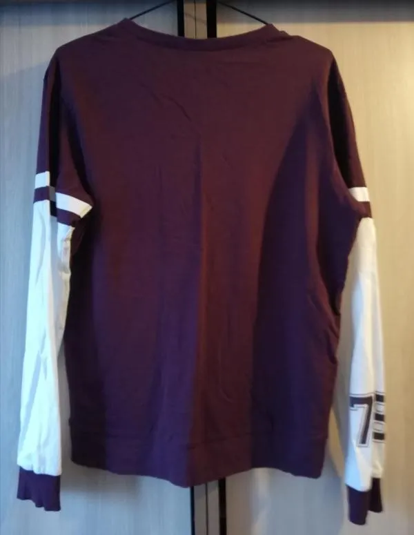 Bluză H&M S | Burgundy, Normal, Mânecă lungă, Bumbac - Image 4