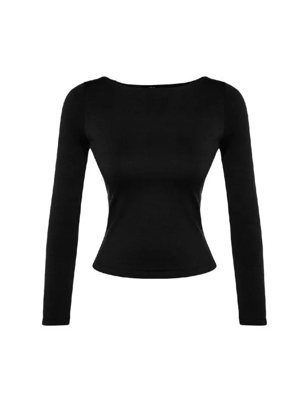 Bluză Trendyol EU 36 | Negru, Normal, Mânecă lungă, Monocrom, Bumbac - Image 5