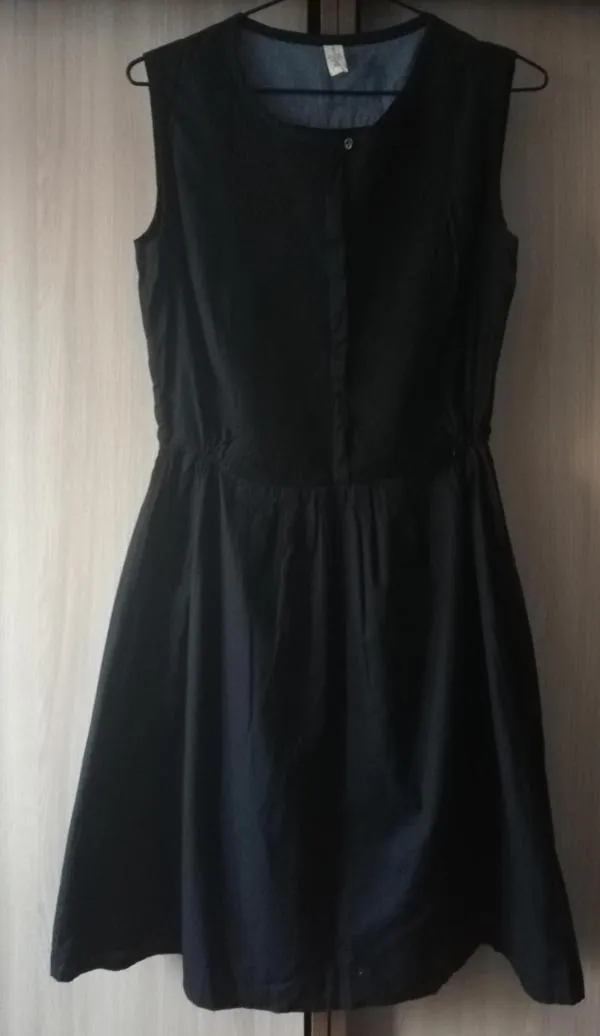 Rochie casual Campus S-M | Bleumarin, Mini, Fără mâneci, Monocrom, Bumbac - Image 4