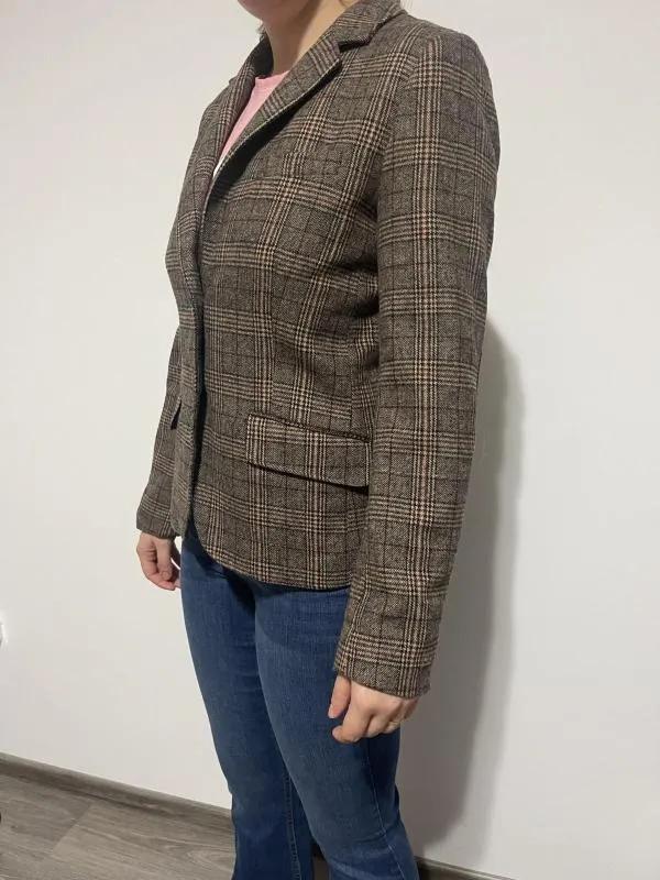 Blazer H&M EU 38 | Maro, Fără glugă, Carouri - Image 2