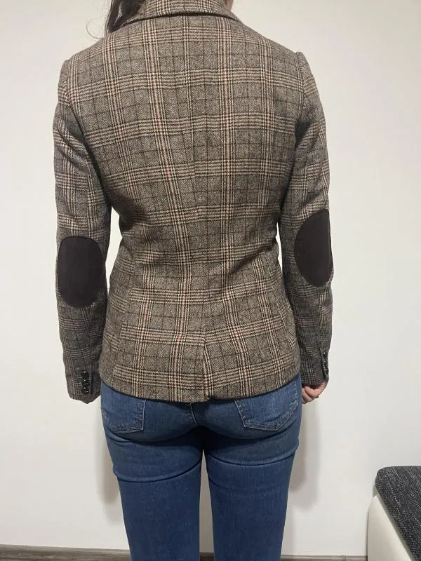 Blazer H&M EU 38 | Maro, Fără glugă, Carouri - Image 3