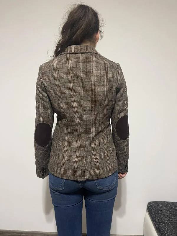 Blazer H&M EU 38 | Maro, Fără glugă, Carouri - Image 4