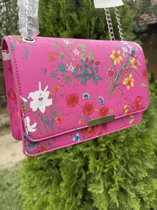 Geantă de umăr | Fuchsia, Floral & Tropical - Image 3