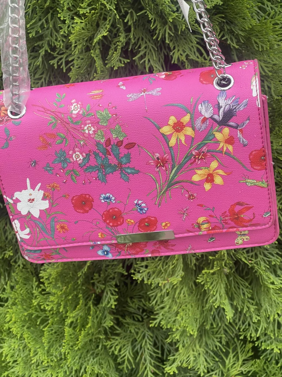 Geantă de umăr | Fuchsia, Floral & Tropical - Image 4