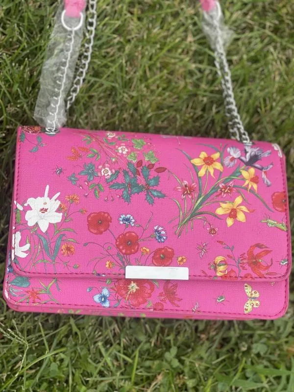 Geantă de umăr | Fuchsia, Floral & Tropical - Image 5