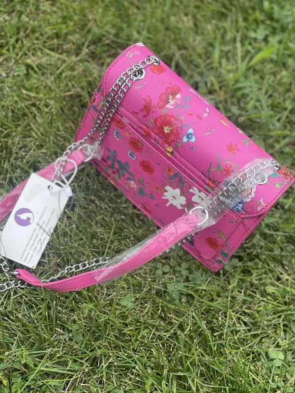 Geantă de umăr | Fuchsia, Floral & Tropical - Image 8