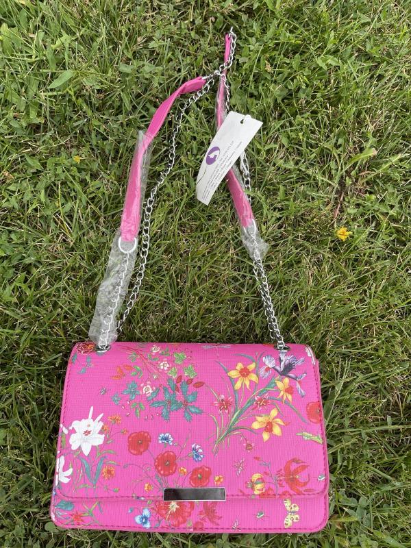 Geantă de umăr | Fuchsia, Floral & Tropical - Image 2