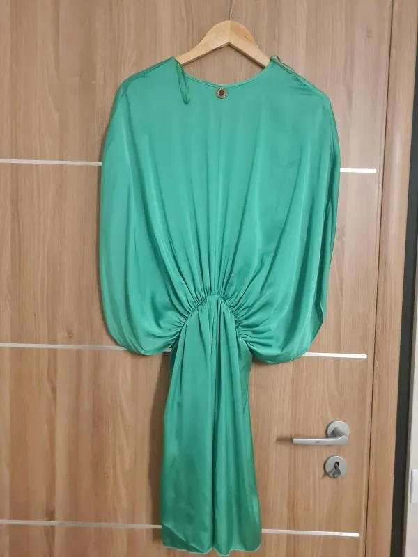 Rochie de seară Lynne EU 38 | Verde, Mini, Mânecă lungă, Volane, Nailon - Image 3