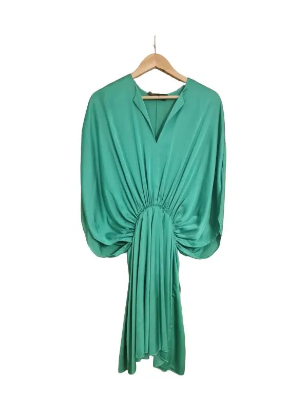 Rochie de seară Lynne EU 38 | Verde, Mini, Mânecă lungă, Volane, Nailon