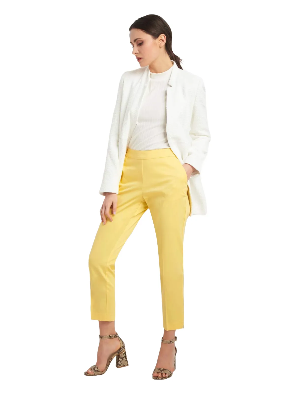 Pantaloni Orsay EU 40 | Galben, Lungi, Skinny fit, Poliester