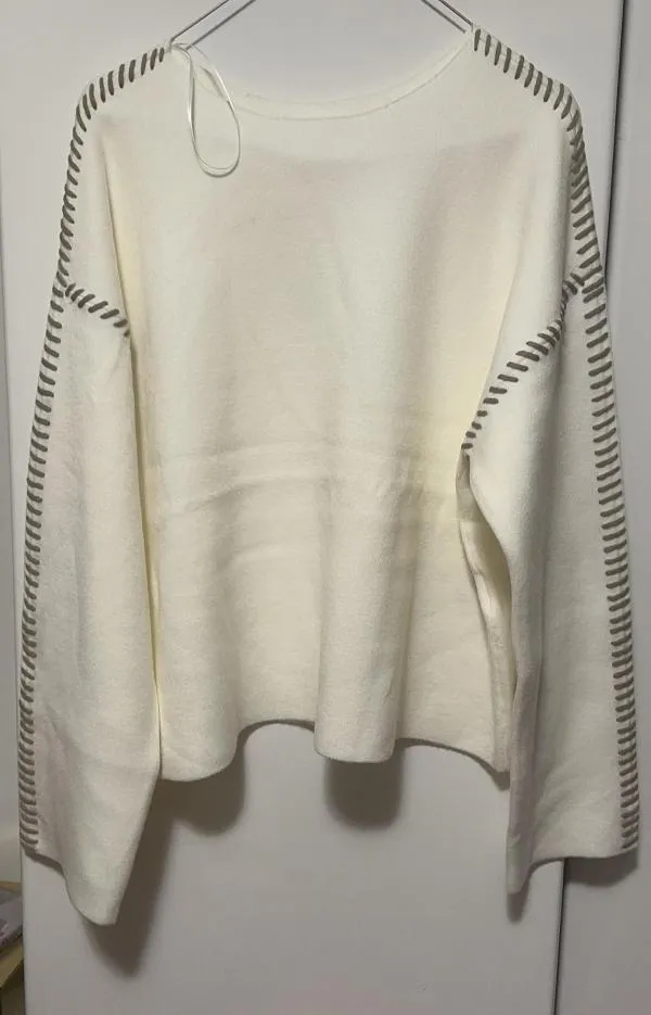 Pulover la baza gâtului YAS EU 40 | Crem, Normal, Regular fit, Vâscoză - Image 6