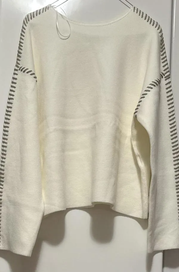 Pulover la baza gâtului YAS EU 40 | Crem, Normal, Regular fit, Vâscoză - Image 7