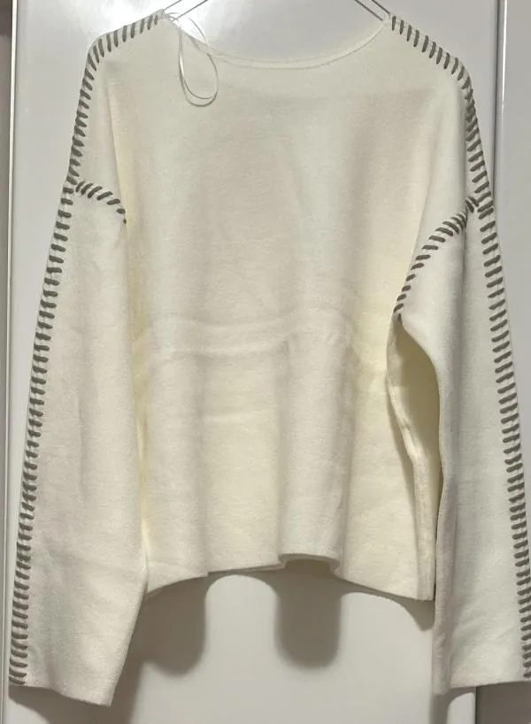 Pulover la baza gâtului YAS EU 40 | Crem, Normal, Regular fit, Vâscoză - Image 8