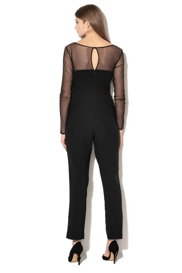 Salopetă Guess S | Negru, Lungă, Mânecă lungă, Transparent, Poliester - Image 2