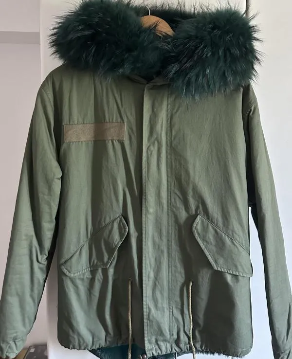 Geacă parka EU 38 | Khaki, Cu glugă - Image 2
