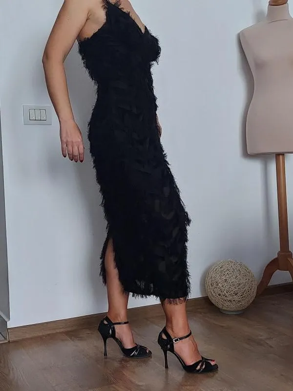Rochie de ocazie EU 34 | Negru, Maxi, Bretele subțiri, Transparent - Image 2