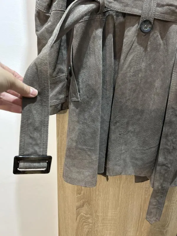 Trenci Camaieu EU 42 | Gri, Fără glugă, Piele întoarsă  Suede - Image 11