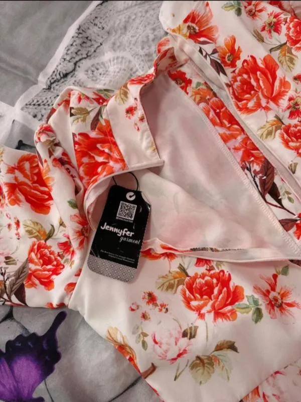 Rochie de ocazie Jennyfer XL | Multicolor, Mini, Mânecă trei sferturi, Floral & Tropical - Image 3