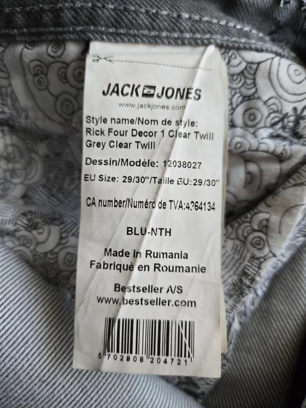 Blugi Jack&Jones EU 30 | Gri, Talie înaltă, Regular (Standard) fit, Bumbac - Image 5