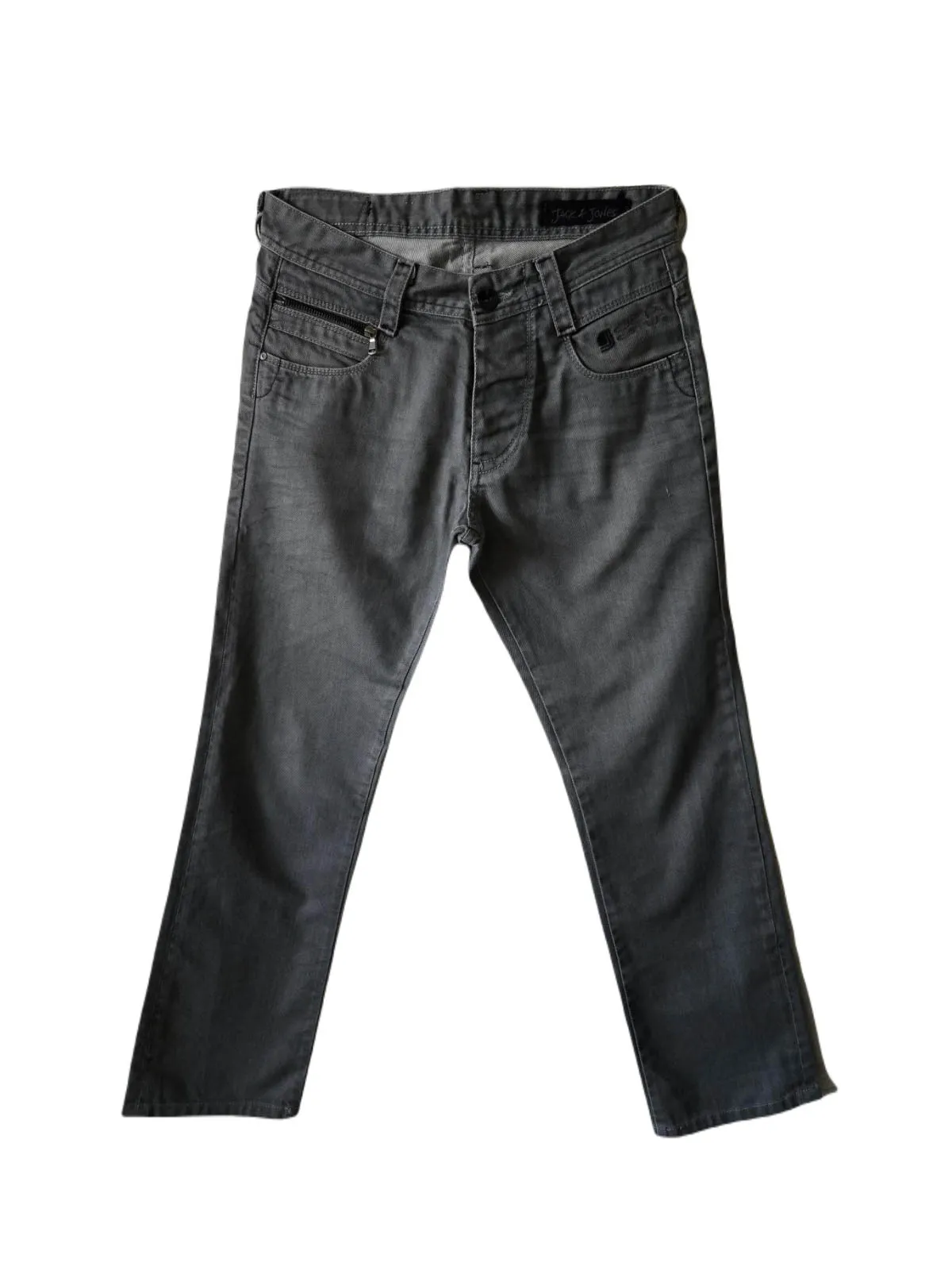 Blugi Jack&Jones EU 30 | Gri, Talie înaltă, Regular (Standard) fit, Bumbac