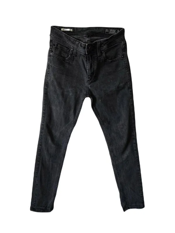 Blugi Jack&Jones EU 30 | Negru, Talie medie, Skinny fit, Bumbac