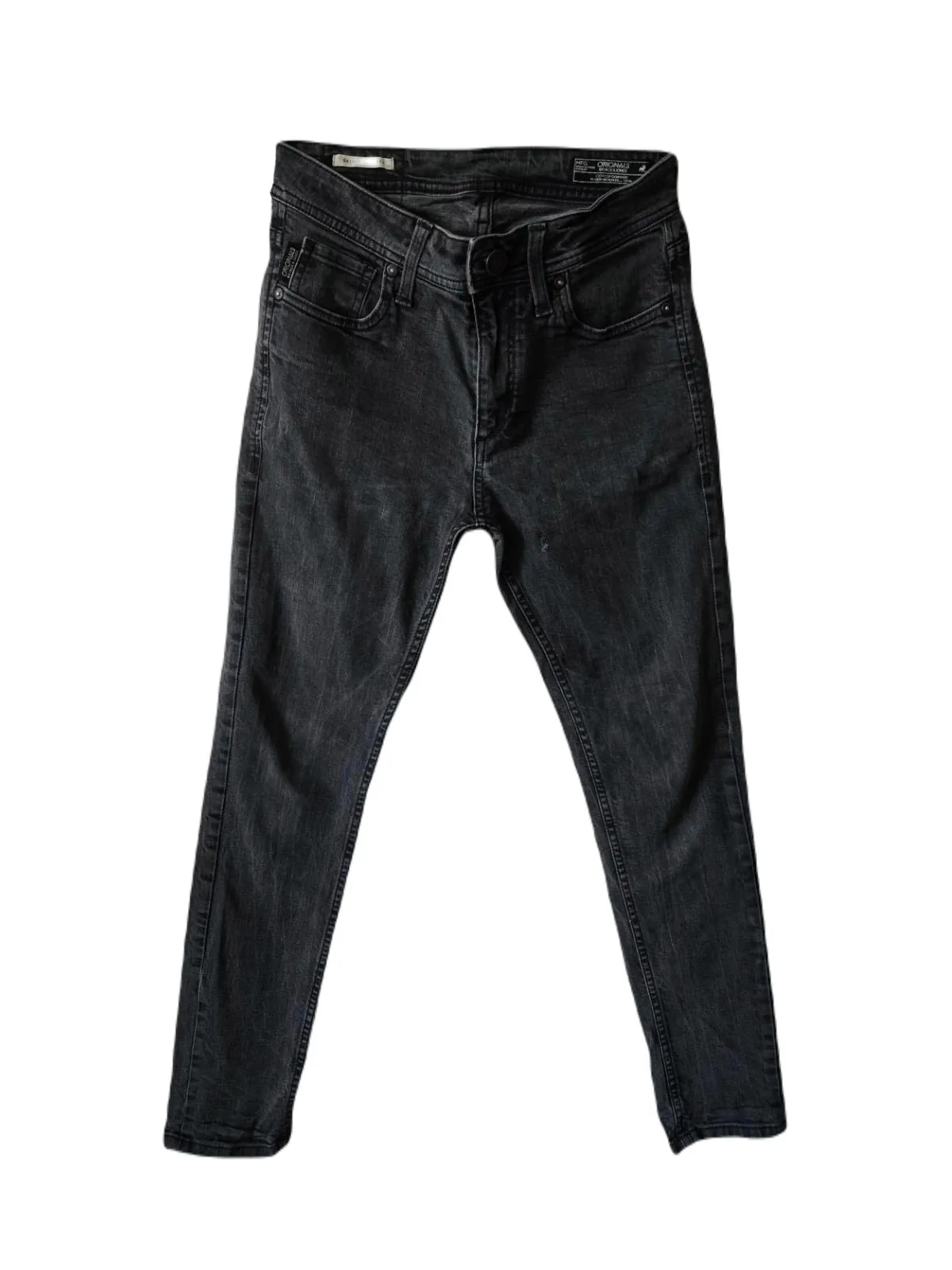 Blugi Jack&Jones EU 30 | Negru, Talie medie, Skinny fit, Bumbac