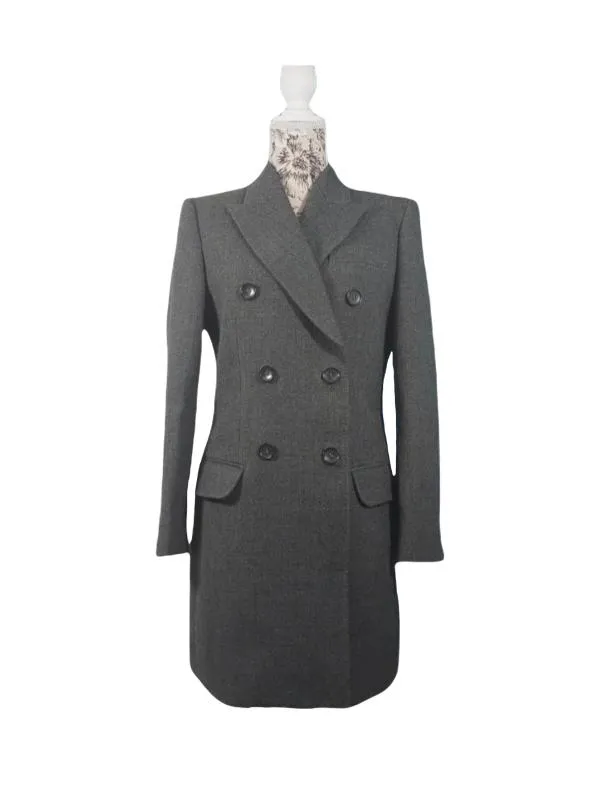 Palton din lână Dolce & Gabbana EU 44 | Gri, Fără glugă, Petite, Lână