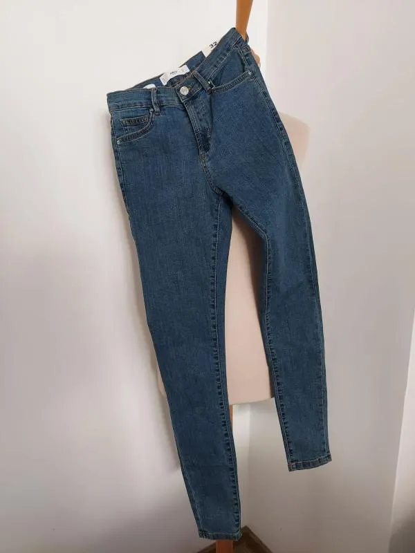 Blugi Mango EU 32 | Bleumarin, Lungi, Talie medie, Skinny fit, Monocrom, Denim - Image 7