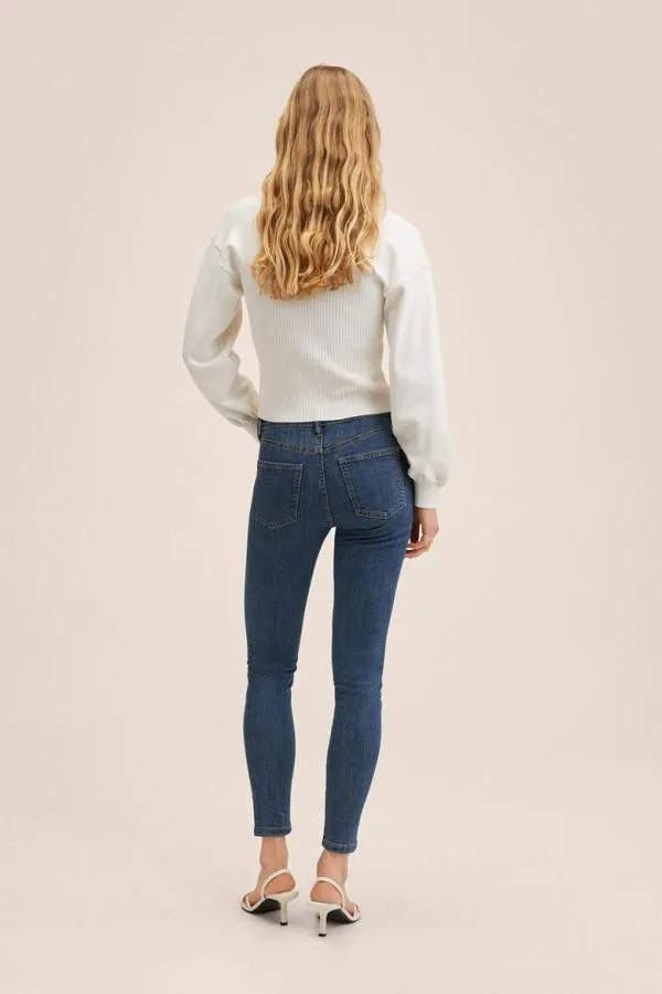 Blugi Mango EU 32 | Bleumarin, Lungi, Talie medie, Skinny fit, Monocrom, Denim - Image 3