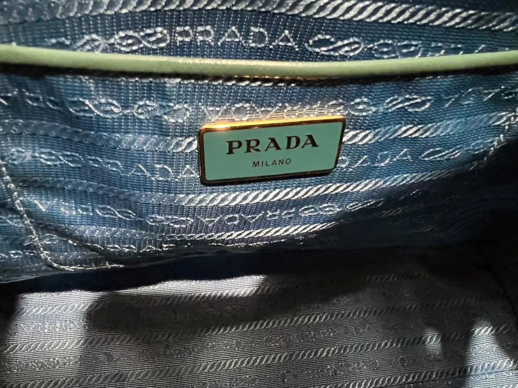 Geantă de umăr Prada | Turcoaz, Piele naturală - Image 8