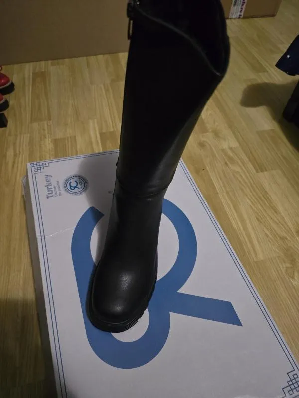 Cizme până la jumătatea gambei Riccon EU 37 | Negru, Monocrom, Poliester - Image 8
