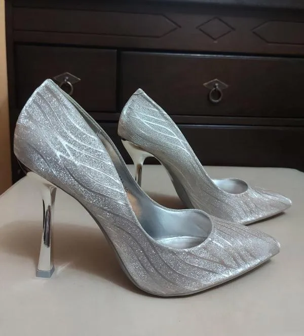 Pantofi cu toc înalt EST INT EU 39 | Gri, Argint - Image 7