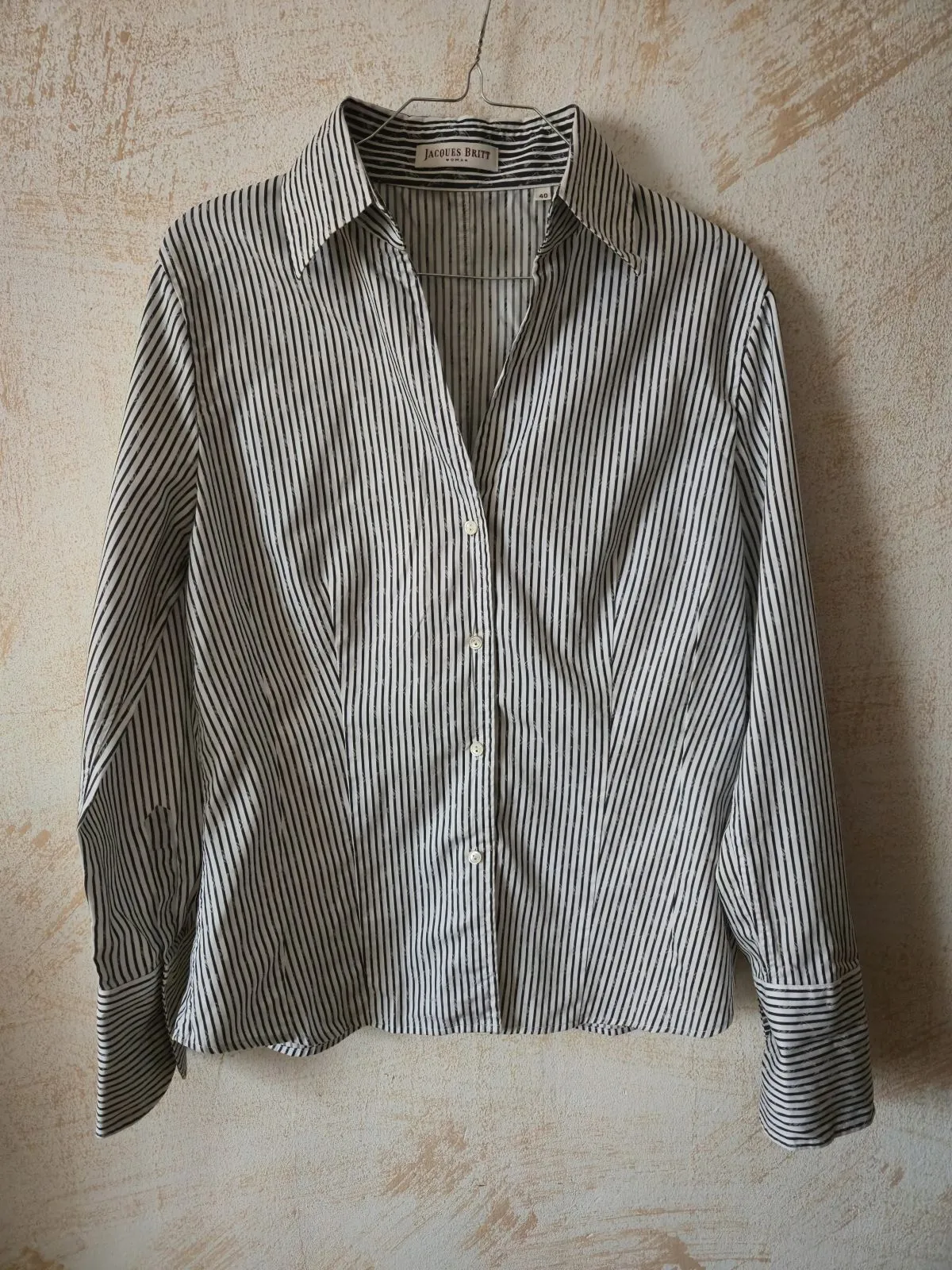 Cămașă Jacques Britt EU 40 | Alb, Normal, Mânecă lungă, Dungi, Bumbac - Image 2