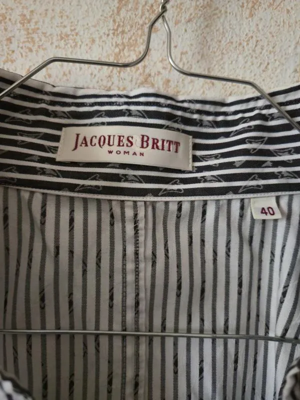 Cămașă Jacques Britt EU 40 | Alb, Normal, Mânecă lungă, Dungi, Bumbac - Image 4