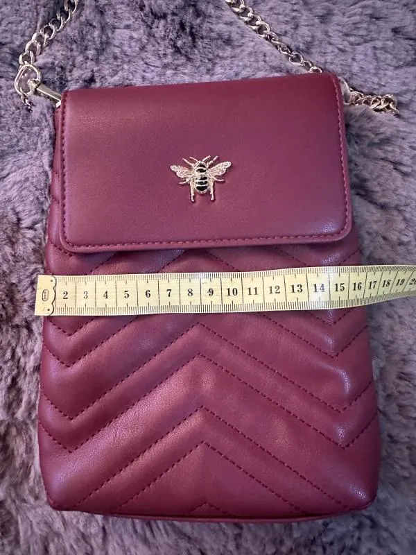Geantă crossbody Alice Wheeler London | Burgundy, Piele ecologică - Image 5
