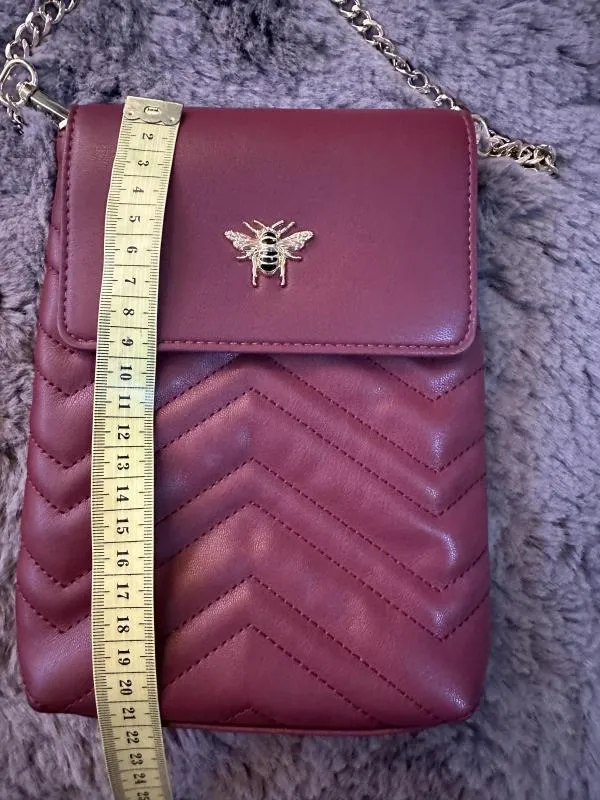 Geantă crossbody Alice Wheeler London | Burgundy, Piele ecologică - Image 6