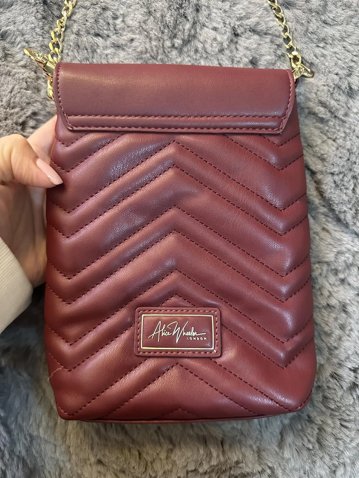 Geantă crossbody Alice Wheeler London | Burgundy, Piele ecologică - Image 4